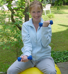 photo: exercising in the garden